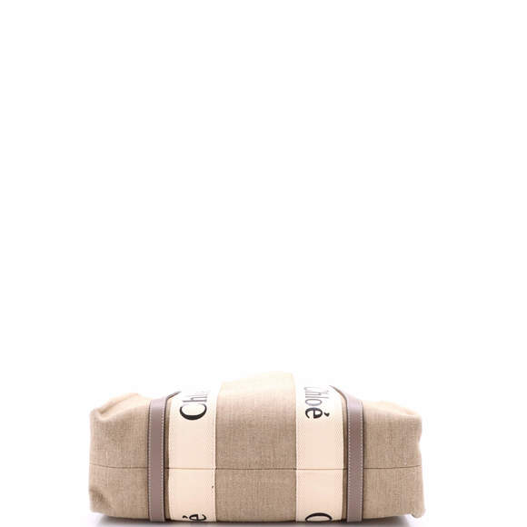 Chloe Medium Woody Tote Canvas with Leather - Picture 4 of 5